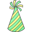 download Green Party Hat clipart image with 0 hue color