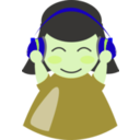 download Girl With Headphone4 clipart image with 45 hue color