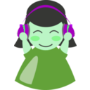 download Girl With Headphone4 clipart image with 90 hue color