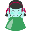download Girl With Headphone4 clipart image with 135 hue color