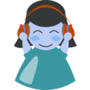 download Girl With Headphone4 clipart image with 180 hue color