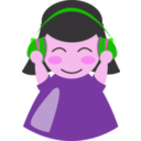 download Girl With Headphone4 clipart image with 270 hue color