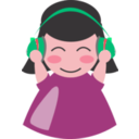 download Girl With Headphone4 clipart image with 315 hue color