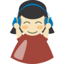 download Girl With Headphone4 clipart image with 0 hue color