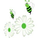 download Bees Flowers clipart image with 45 hue color