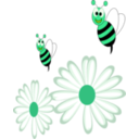 download Bees Flowers clipart image with 90 hue color