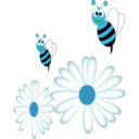 download Bees Flowers clipart image with 135 hue color