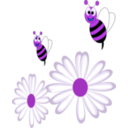 download Bees Flowers clipart image with 225 hue color