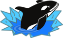 Evil Orca Cartoon Looking And Smiling With Teeth