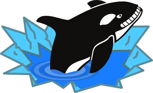 Evil Orca Cartoon Looking And Smiling With Teeth