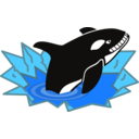 download Evil Orca Cartoon Looking And Smiling With Teeth clipart image with 0 hue color