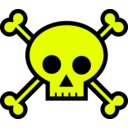 download Skull And Crossbones Large Pink clipart image with 90 hue color