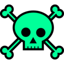 download Skull And Crossbones Large Pink clipart image with 180 hue color