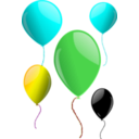 download Some Balloons clipart image with 180 hue color