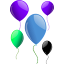 download Some Balloons clipart image with 270 hue color