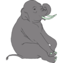 download Sitting Elephant clipart image with 90 hue color