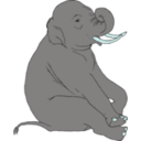 download Sitting Elephant clipart image with 135 hue color