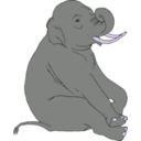 download Sitting Elephant clipart image with 225 hue color