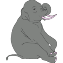 download Sitting Elephant clipart image with 270 hue color