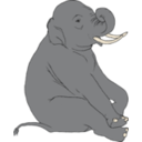 download Sitting Elephant clipart image with 0 hue color