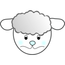 download Sheep Sad clipart image with 180 hue color