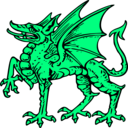 download Dragon Passant clipart image with 90 hue color