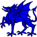 download Dragon Passant clipart image with 180 hue color