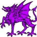 download Dragon Passant clipart image with 225 hue color
