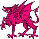 download Dragon Passant clipart image with 270 hue color