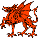 download Dragon Passant clipart image with 315 hue color