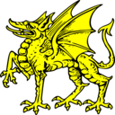 download Dragon Passant clipart image with 0 hue color