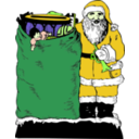 download Santa And His Bag clipart image with 45 hue color