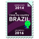 download Brazil 2014 2016 Postage Stamp clipart image with 90 hue color