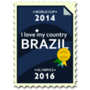 download Brazil 2014 2016 Postage Stamp clipart image with 0 hue color