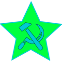 download Hammer And Sickle In Star clipart image with 135 hue color
