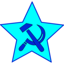 download Hammer And Sickle In Star clipart image with 180 hue color