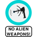 download No Alien Weapons clipart image with 180 hue color