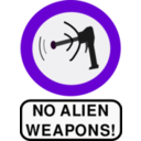download No Alien Weapons clipart image with 270 hue color