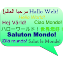 download Saluton Mondo clipart image with 90 hue color