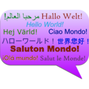 download Saluton Mondo clipart image with 225 hue color