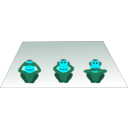 download Three Monkeys clipart image with 135 hue color