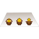 download Three Monkeys clipart image with 0 hue color