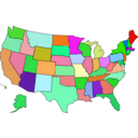 download United States Map clipart image with 90 hue color