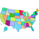 download United States Map clipart image with 135 hue color
