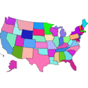 download United States Map clipart image with 270 hue color