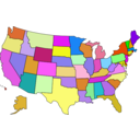 download United States Map clipart image with 0 hue color
