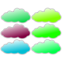 download Colour Clouds clipart image with 90 hue color