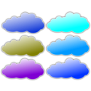 download Colour Clouds clipart image with 180 hue color