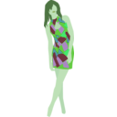 download Girl In A Dress clipart image with 90 hue color