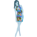 download Girl In A Dress clipart image with 180 hue color